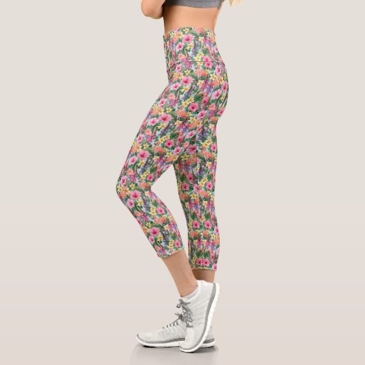 Leggings Capri Tropiques Rose (Gauche)