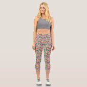 Leggings Capri Tropiques roses (Recto)