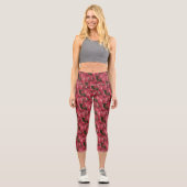 Leggings Capri Tulipes roses florales (Recto)