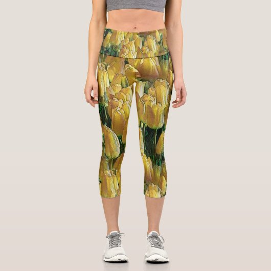 Leggings Capri Tulips Sunshine Yellow (Recto)