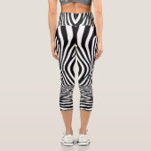 Leggings Capri Tunnel d'illusion optique - Noir et blanc hypnotiq (Verso)