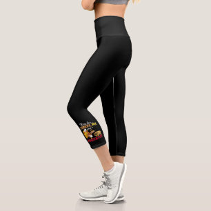 Leggings Capri Turquie, tarte et Pugtato Thanksgiving Carlin chie