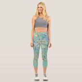 Leggings Capri Turquoise bleu turquoise vert chic Motif unique (Recto)