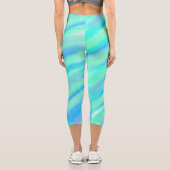 Leggings Capri Turquoise bleu vert filigranes ajouter votre monog (Verso)