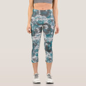 Leggings Capri Turquoise et gris Abstrait (Recto)