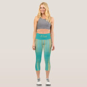 Leggings Capri Turquoise et or moderne (Recto)