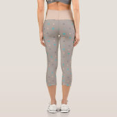 Leggings Capri Turquoise, gris et Pêche (Verso)