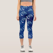 Leggings Capri Turquoise Marbled Om Scattered Monochrome Tie dye (Recto)