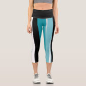 Leggings Capri Turquoise noir et blanc (Recto)