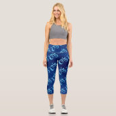 Leggings Capri Turquoise Sparkle Om Scattered Blue Tie dye (Recto)
