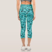 Leggings Capri Turquoise Vert Motif moderne (Verso)