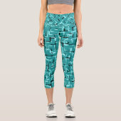 Leggings Capri Turquoise Vert Motif moderne (Recto)