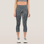 Leggings Capri Twigs Marine & Gold (Recto)