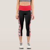 Leggings Capri Typographie de Merci multilingue Grilles verticale (Recto)