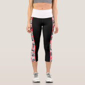 Leggings Capri Typographie de Merci multilingue Grilles verticale (Recto)