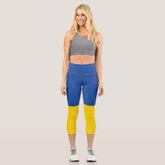 Leggings Capri Ukraine Drapeau, Ukraine Pays Cadeau Patriotique