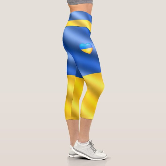 Leggings Capri Ukraine - Paix - drapeau ukrainien - Liberté (Droite)