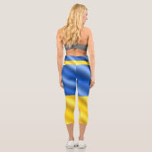 Leggings Capri Ukraine - Paix - drapeau ukrainien - Liberté (Verso)