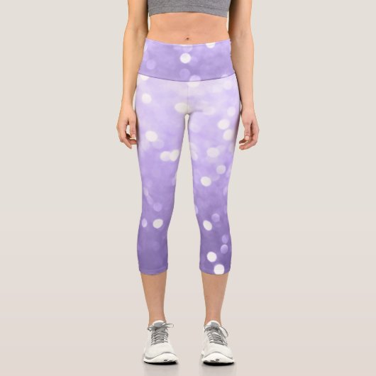 Leggings Capri Ultra violet violet brillant bokeh Abstrait (Recto)