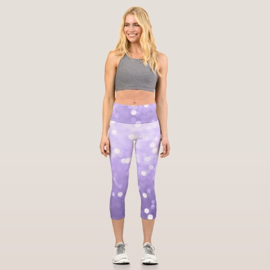 Leggings Capri Ultra violet violet brillant bokeh Abstrait (Recto)