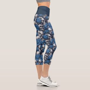 Leggings Capri Un crâne et une série Rose 12