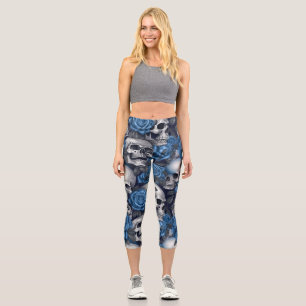 Leggings Capri Un crâne et une série Rose 12