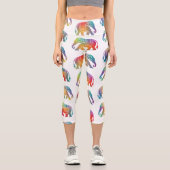 Leggings Capri Un design éléphant de style rétro (Recto)