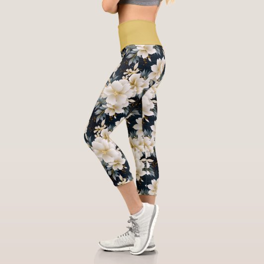 Leggings Capri Un Mariage Floral Series Design 8 (Gauche)