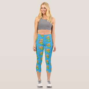 Leggings Capri Un mignon escargot heureux sur une illustration d'