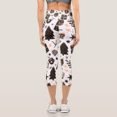 Leggings Capri Un Motif de Noël noir et blanc (Verso)