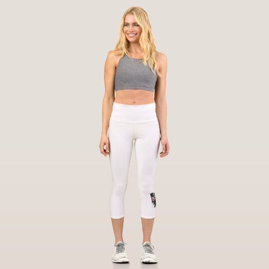 Leggings Capri Un pompier américain.Drapeau des Etats-Unis. (Recto)