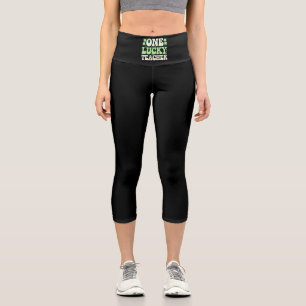 Leggings Capri Un professeur chanceux professeur rétro groovy St-