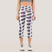 Leggings Capri Un requin drôle en regardant la bande dessinée de (Recto)