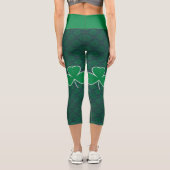Leggings Capri un shamrock vert et un soleil jaune (Verso)