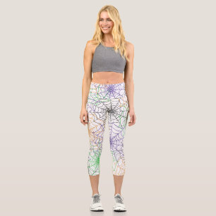 Leggings Capri Un simple Motif Web d'Halloween Spider