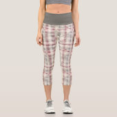 Leggings Capri Un Tartan de Noël Floral Design série #13 (Recto)