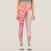 Leggings Capri une carte au coeur rouge (Recto)
