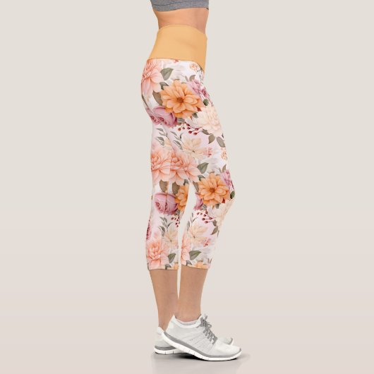 Leggings Capri Une conception de série florale d'automne 2 (Droite)
