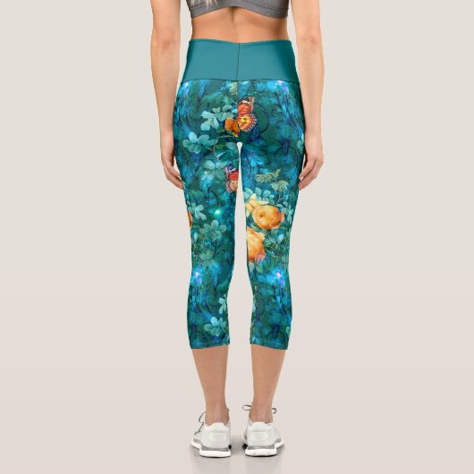 Leggings Capri Une fée dans le jardin Série Design 11 (Verso)
