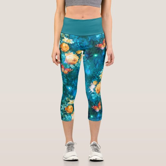 Leggings Capri Une fée dans le jardin Série Design 11 (Recto)