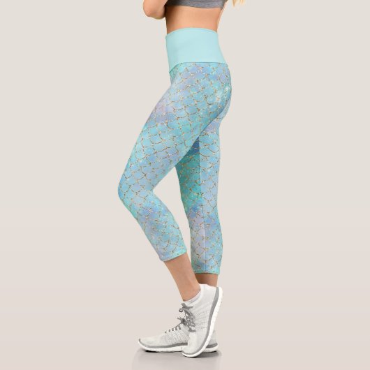 Leggings Capri Une galaxie de sirène Série Conception 2 (Gauche)