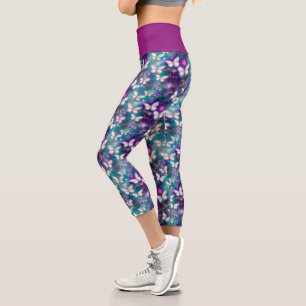 Leggings Capri Une série de papillons mystiques Design 1