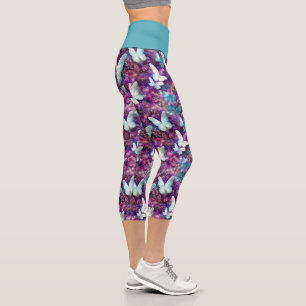 Leggings Capri Une série de papillons mystiques Design 7