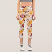 Leggings Capri Une série florale d'automne 9 (Recto)