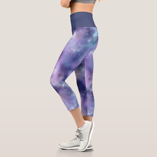 Leggings Capri Une série Galaxy chatoyante Design 2 (Gauche)
