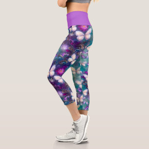 Leggings Capri Une série mystique de papillons 1