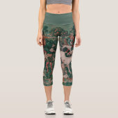 Leggings Capri Unicorn Hunt Medieval Art, Unicorn Se Défend (Recto)