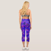 Leggings Capri Univers abstrait moderne violet éclaboussé de pein (Verso)