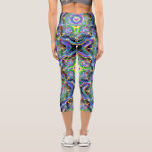 Leggings Capri Univers Mandala Couleurs Psychédéliques (Verso)