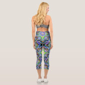 Leggings Capri Univers Mandala Couleurs Psychédéliques (Verso)